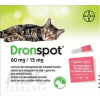 Dronspot 60 mg/15 mg spot-on (2 pipety) pre stredne veľké mačky (>2,5 - 5 kg) 2x0,7 ml Dronspot 60 mg/15 mg spot-on (2 pipety) pre stredne veľké mačky (>2,5 - 5 kg) 2x0,7 ml