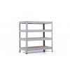 Policový regál Trestles RH 900x800x400, nosnosť 1400 kg, 4 police Farba: sivá, Typ police: drevená MDF 5,4 mm Policový regál Trestles RH 900x800x400, nosnosť 1400 kg, 4 police Farba: sivá, Typ police: drevená MDF 5,4 mm