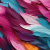 Zbytky - Látka s potlačou nepremokavý polyester TD/NS farebné perie