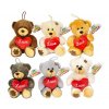 Teddies Medveď/Medvedík sediaci so srdcom plyšové 10x14cm 6 farieb Teddies Medveď/Medvedík sediaci so srdcom plyšové 10x14cm 6 farieb