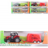 Traktor kovový s přívěsem 23cm 4 druhy v krabici Traktor kovový s přívěsem 23cm 4 druhy v krabici
