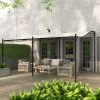 OUTSUNNY Voľne stojaca kovová pergola so sťahovacou plátennou strechou 491 x 298 cm krémová OUTSUNNY Voľne stojaca kovová pergola so sťahovacou plátennou strechou 491 x 298 cm krémová