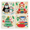 Mudpuppy Drevené puzzle sada 4 puzzle Vianoce Mudpuppy Drevené puzzle sada 4 puzzle Vianoce