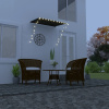 Zaťahovacia markíza s LED 150x150 cm antracitová-ForU-145915 Zaťahovacia markíza s LED 150x150 cm antracitová-ForU-145915