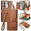 Peňaženkové kožené puzdro Love Zipper na Xiaomi Redmi Note 13 Pro - Hnedá Peňaženkové kožené puzdro Love Zipper na Xiaomi Redmi Note 13 Pro - Hnedá