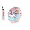 Teddies Jednorožec deštník skládací růžový v sáčku