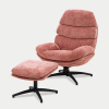 Otočné kreslo s podnožkou, ružové DEFIT Otočné kreslo s podnožkou, ružové DEFIT