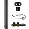 CERANO - Kúpeľňový radiátorový set Pyricus - kombinované vykurovanie, wifi tyč - stredové pripojenie 50 mm - 721W - čierna matná - 1800x290 mm CERANO - Kúpeľňový radiátorový set Pyricus - kombinované vykurovanie, wifi tyč - stredové pripojenie 50 mm - 721W - čierna matná - 1800x290 mm