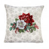 Luxusná vianočná gobelínová obliečka s motívom vianočných kvetov Viacfarebná 42x42 cm Luxusná vianočná gobelínová obliečka s motívom vianočných kvetov Viacfarebná 42x42 cm