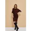 Warm dress with 3/4 sleeves čierna | hnedá XS Moodo 5904152353586 Warm dress with 3/4 sleeves čierna | hnedá XS Moodo 5904152353586