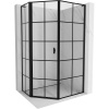 Mexen Mist L, päťuholníkový sprchový kút s krídlovými dverami, 90 x 100 cm, 8mm číre sklo, čierny profil, 8A8L-090-100-70-77-L Mexen Mist L, päťuholníkový sprchový kút s krídlovými dverami, 90 x 100 cm, 8mm číre sklo, čierny profil, 8A8L-090-100-70-77-L