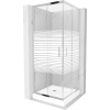 Mexen Rio štvorcový sprchový kút 80 x 80 cm, biele pruhy, chróm + vanička, biela - 860-080-080-01-20-4510 Mexen Rio štvorcový sprchový kút 80 x 80 cm, biele pruhy, chróm + vanička, biela - 860-080-080-01-20-4510