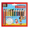 Pastelky STABILO woody 3 v 1 - farbička, vodovka, voskovka - 10 ks + strúhadlo Pastelky STABILO woody 3 v 1 - farbička, vodovka, voskovka - 10 ks + strúhadlo