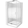 Mexen Rio štvorcový sprchový kút 90 x 90 cm, biele pruhy, chróm + sprchová vanička, biela - 860-090-090-01-20-4510 Mexen Rio štvorcový sprchový kút 90 x 90 cm, biele pruhy, chróm + sprchová vanička, biela - 860-090-090-01-20-4510