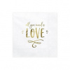 PartyDeco servítky All you need is love 33x33cm PartyDeco servítky All you need is love 33x33cm