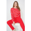 Dámske pyžamo so srdiečkami Amore L Červená Dámske pyžamo so srdiečkami Amore L Červená