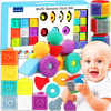 Mäkké Senzorické Gumové Kocky Stavebnica Hryzátka Veža Tvary Číslice 0+ Mäkké Senzorické Gumové Kocky Stavebnica Hryzátka Veža Tvary Číslice 0+
