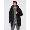 Ombre Elegant men's parka with cargo pockets and hood - black čierna | zelená M Ombre 5907064534029 Ombre Elegant men's parka with cargo pockets and hood - black čierna | zelená M Ombre 5907064534029