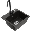 Mexen Milo granitový drez 1-komorový s kuchynskou batériou Telma, čierna/zlatá - 6505-75-670200-70 Mexen Milo granitový drez 1-komorový s kuchynskou batériou Telma, čierna/zlatá - 6505-75-670200-70