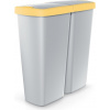 Prosperplast Odpadkový kôš COMPACTA Q DUO popolavý so žltým vekom 50l Prosperplast Odpadkový kôš COMPACTA Q DUO popolavý so žltým vekom 50l