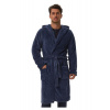 Hřejivý pánský župan Hood modrý s výšivkou - XXL Hřejivý pánský župan Hood modrý s výšivkou - XXL