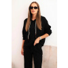 Dámska súprava maslová mikina s kapucňou a nohavice s opaskom čierna UNI Dámska súprava maslová mikina s kapucňou a nohavice s opaskom čierna UNI