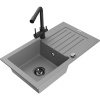 Mexen Pablo žulový kuchynský drez s 1 komorou a odkvapkávačom s kuchynskou batériou Duero, sivý - 6510-71-671600-70-B Mexen Pablo žulový kuchynský drez s 1 komorou a odkvapkávačom s kuchynskou batériou Duero, sivý - 6510-71-671600-70-B