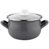 Hrniec smaltovaný s pokrievkou Capri sivý 16 cm 2,2 l Hrniec smaltovaný s pokrievkou Capri sivý 16 cm 2,2 l