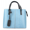 Kožená světle modrá dámská kabelka do ruky v kroko designu Merle Kožená světle modrá dámská kabelka do ruky v kroko designu Merle