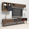 TV skrinka / Obývacia stena Milan - Walnut, Black TV skrinka / Obývacia stena Milan - Walnut, Black