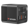 VERBATIM GaN Nabíječka do sítě, S kabelem, USB-C, USB-A, černá 32217 VERBATIM GaN Nabíječka do sítě, S kabelem, USB-C, USB-A, černá 32217