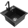 Mexen Vito žulový drez 1-komorový s kuchynskou batériou Rita, čierny/strieborný metalik - 6503-73-670300-70 Mexen Vito žulový drez 1-komorový s kuchynskou batériou Rita, čierny/strieborný metalik - 6503-73-670300-70