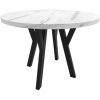MEBLINE Okrúhly stôl ENZO 90cm, rozkladací do 170cm mramor bianco čierne nohy MEBLINE Okrúhly stôl ENZO 90cm, rozkladací do 170cm mramor bianco čierne nohy