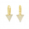 Zlaté dámske náušnice zo žltého zlata s trojuholníkovým príveskom a zirkónmi +servis Zlaté dámske náušnice zo žltého zlata s trojuholníkovým príveskom a zirkónmi +servis