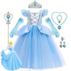 Detské dievčenské šaty Popoluška svetlomodré a doplnky 100 - 140 100 cm Detské dievčenské šaty Popoluška svetlomodré a doplnky 100 - 140 100 cm