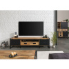 Bighome - TV stolík mango 220x45x55 prírodný číry lak / kov čierny BLACKBURN Bighome - TV stolík mango 220x45x55 prírodný číry lak / kov čierny BLACKBURN