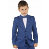 Oblek na prijímanie - Modrý spoločenský oblek - šitie na mieru (Modrý spoločenský oblek - NA MIERU)