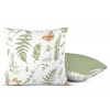 Bavlnená obliečka na vankúš V papradiach s pruhom - bielozelená Veľkosť: 40 x 40 Bavlnená obliečka na vankúš V papradiach s pruhom - bielozelená Veľkosť: 40 x 40