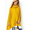 Fashionweek Pletené dámske pončo sveter s rolákom LUNA Farba: horčicovú, Veľkosť: Universal Fashionweek Pletené dámske pončo sveter s rolákom LUNA Farba: horčicovú, Veľkosť: Universal