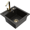 Mexen Vito granitový drez 1-komorový s kuchynskou batériou Rita, čierny/zlatý metalik - 6503-75-670300-50 Mexen Vito granitový drez 1-komorový s kuchynskou batériou Rita, čierny/zlatý metalik - 6503-75-670300-50