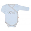 Baby Nellys Body dlhý rukáv Love - zapínanie bokom, modré, veľ. 56 Baby Nellys Body dlhý rukáv Love - zapínanie bokom, modré, veľ. 56