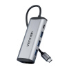 Adaptér Vention THAHB USB Type-C - USB Type-C + 3 x USB-A + HDMI + 3,5 mm Jack, RJ45 + SD, TF zásuvka, sivý Adaptér Vention THAHB USB Type-C - USB Type-C + 3 x USB-A + HDMI + 3,5 mm Jack, RJ45 + SD, TF zásuvka, sivý