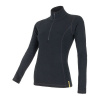 Dámske tričko SENSOR Merino DF Zip long. rukáv čierna L Dámske tričko SENSOR Merino DF Zip long. rukáv čierna L