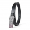Dámsky kožený opasok SWAROVSKI PINK, šírka 2cm, Vyrobené na Slovensku - Čierna Dámsky kožený opasok SWAROVSKI PINK, šírka 2cm, Vyrobené na Slovensku - Čierna