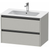 DURAVIT Ketho 2 závesná skrinka pod umývadlo, 2 zásuvky, 810 x 480 x 550 mm, betón šedá matná, K25263007070000 DURAVIT Ketho 2 závesná skrinka pod umývadlo, 2 zásuvky, 810 x 480 x 550 mm, betón šedá matná, K25263007070000