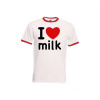 Pánske tričko s kontrastnými lemami I Love milk Pánske tričko s kontrastnými lemami I Love milk