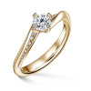 Freya Side Stones | Zásnubný prsteň so stredovým kameňom 0.700ct, žlté zlato, s diamantmi 58