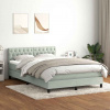 Box spring postel s matrací a LED světle šedá 160x220 cm samet Šedá 3317223 Box spring postel s matrací a LED světle šedá 160x220 cm samet Šedá 3317223