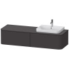 DURAVIT Happy D.2 Plus závesná skrinka pod umývadlo pod dosku (umývadlo vpravo), 2 zásuvky, 1600 x 550 x 354 mm, grafit super matná, HP4944R8080 DURAVIT Happy D.2 Plus závesná skrinka pod umývadlo pod dosku (umývadlo vpravo), 2 zásuvky, 1600 x 550 x 354 mm, grafit super matná, HP4944R8080
