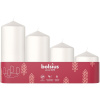 Sviečky Bolsius Pillar Advent, Vianoce, biele, 60/80/100/120x48 mm, bal. 4 ks Sviečky Bolsius Pillar Advent, Vianoce, biele, 60/80/100/120x48 mm, bal. 4 ks